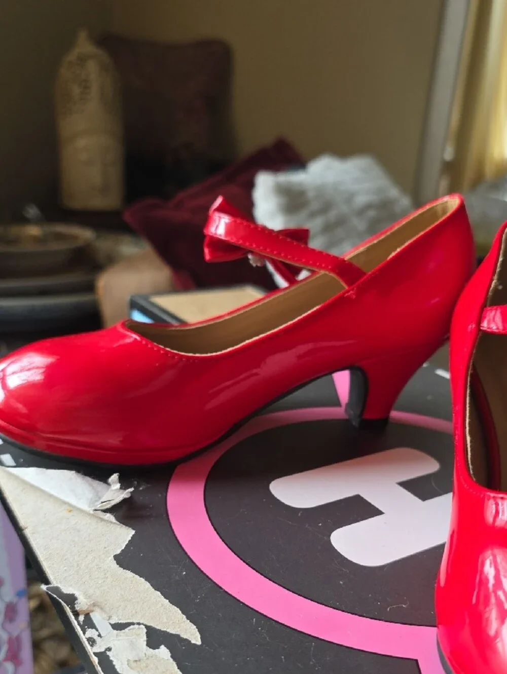 Link Red Patent Mary Jane Shoes with Bow Strap - Kids